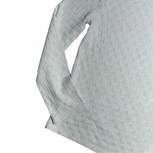 LoveShackFancy Ivory Stretch Knit Long Sleeve Top Womens S - Picture 5 of 7